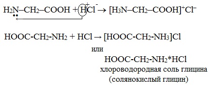 Уравнение реакции аминоуксусной кислоты с водой